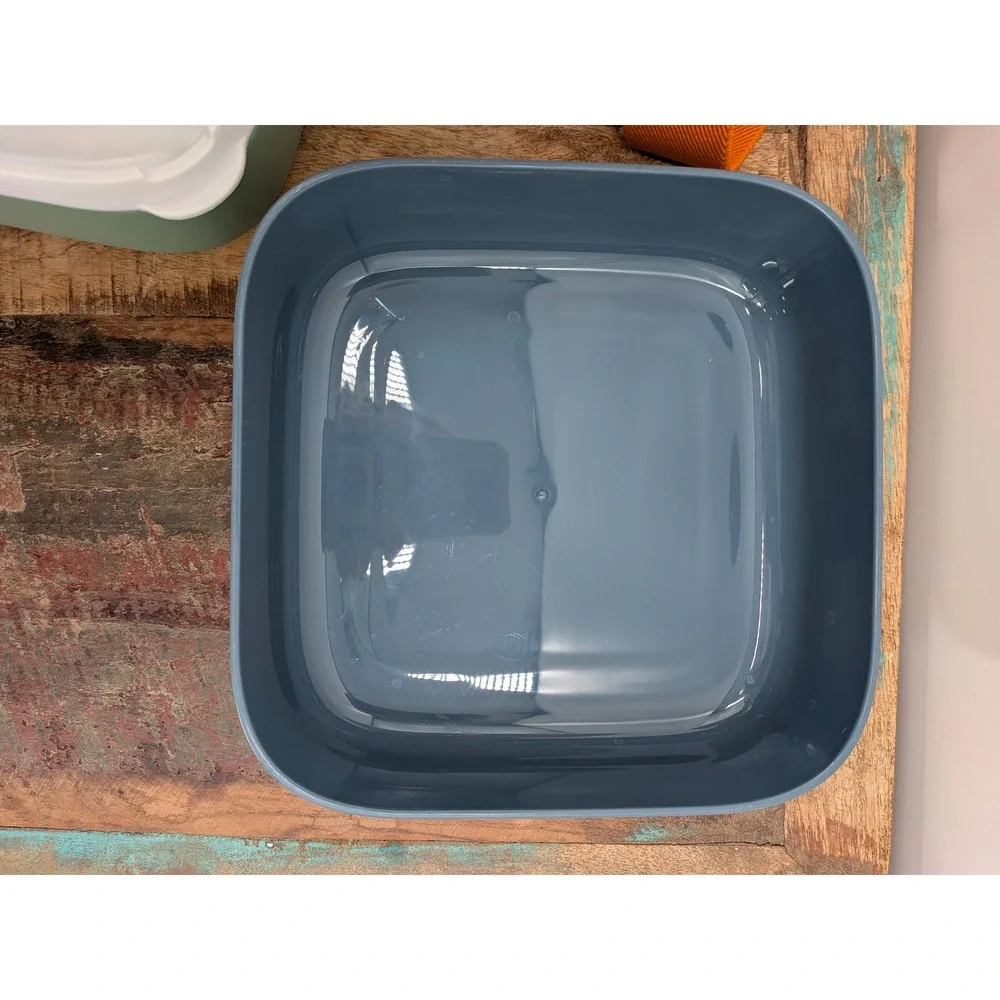 Pampered Chef Bento Lunch Box Set Blue Green Stackable Meal Prep with Strap